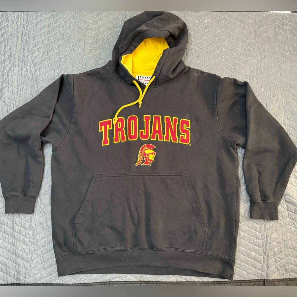 USC Trojans Black Hoodie w Stitched Lettering Adult XL Footlocker
